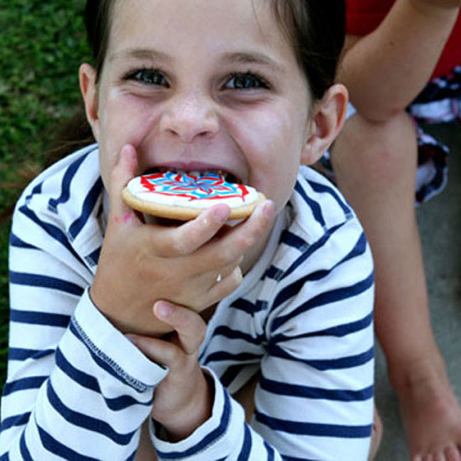 eating a cookie